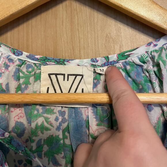 SZ Blockprints Priya Dress Cotton Floral Boho Cottage Coastal - Picture 4 of 5